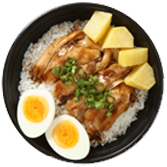 Chicken, Soy Sauce, Vinegar, Potato, Egg, Steamed Rice